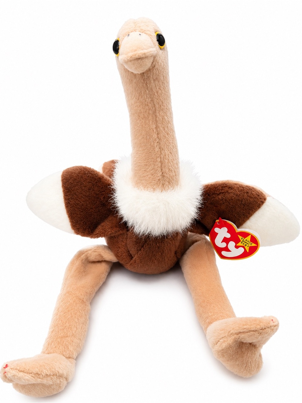 Vintage 1997 TY Beanie Babies Stretch Ostrich Plush Collectible NWT with Tag